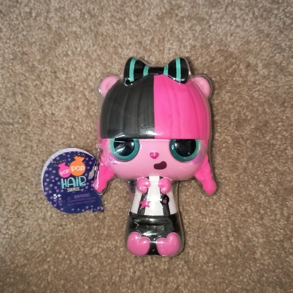 Pop Pop Hair Surprise Doll with Pink and Black Hair